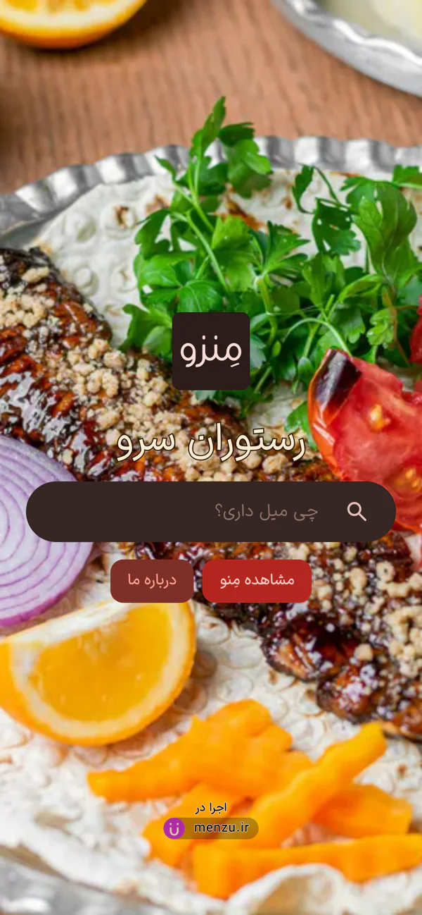 منو با رنگ و تصویر برند