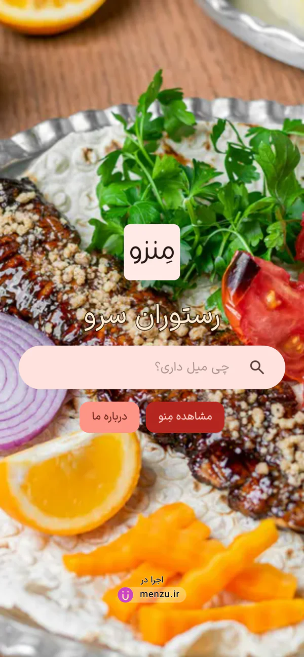 منو با رنگ و تصویر برند